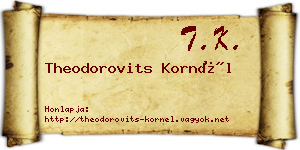 Theodorovits Kornél névjegykártya