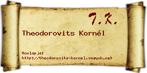 Theodorovits Kornél névjegykártya