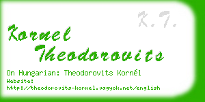 kornel theodorovits business card