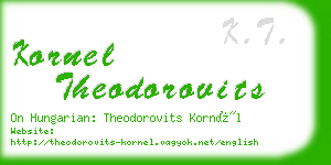 kornel theodorovits business card